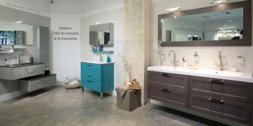 Meuble salle de bains delpha dans le showroom