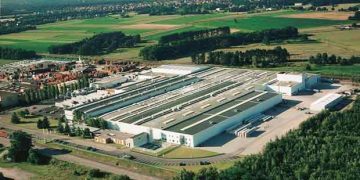 Vue d'avion de l'usine française de Duravit