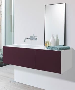 Meuble vasque Folio d'Alape couleur aubergine