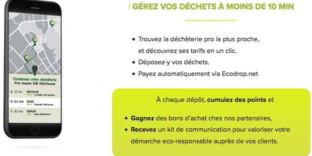 appli gérer les déchets de chantier ecodrop