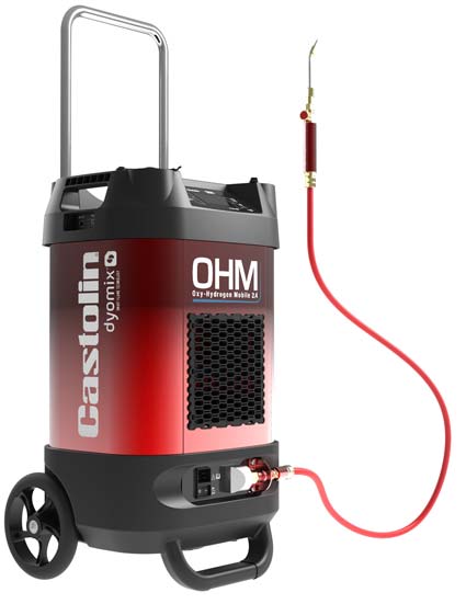 Dyomix OHM, poste à braser sans gaz, de couleur rouge et noir