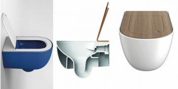 Trois vues différentes de la cuvette WC The One de Art Ceram