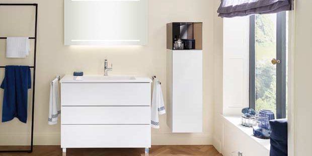 Meuble de salle de bains Free de Burgbad, en blanc