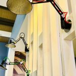 Pomme de douche façon lampe d'architecte, Bongio