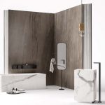 Lavabo totem en grès cérame Fiandre, Tendance Milan 2018 au point d'eau