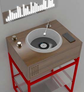 Guide de visite du salon de la salle de bains 2018 à Milan, lavabo Vinyl Olympia Ceramica