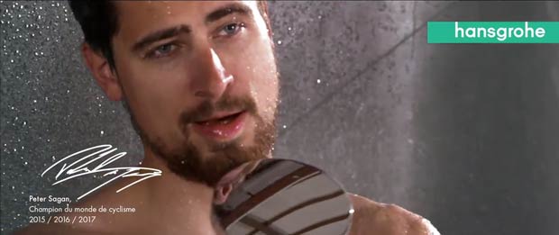 Pub Hansgrohe Tour de France 2018, Peter Sagan sous la douche