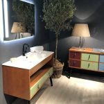 La salle de bains au Cersaie 2018 : Meuble-vasque GaÏa style 1950.