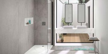 Dekton et Silestone : matières à effet industriel dans la salle de bains