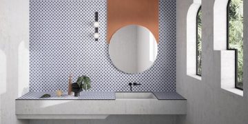 Cersaie 2018 : tendance Bleu, carrelage Confetti de ceramica Vogue