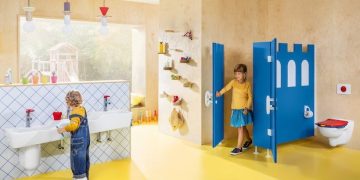 O.Novo Kids de Villeroy & Boch, ambiance dans des sanitaires publics