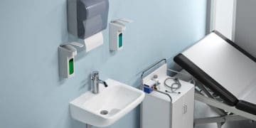 Lavabo HygienQ de Porcher dans une chambre d'hôpital