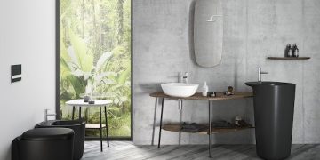 Plural de Vitra : ambiance avec un lavabo totem