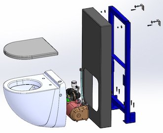 Schéma éclaté du panneau WC Broyeur Silent Box Watermatic