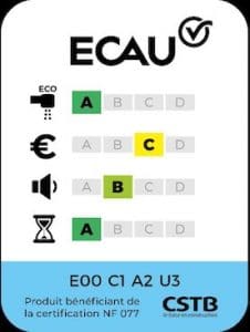 etiquette ECAU robinetterie