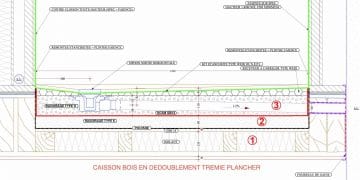 schéma d'intégration d'une douche à zéro ressaut sur plancher bois