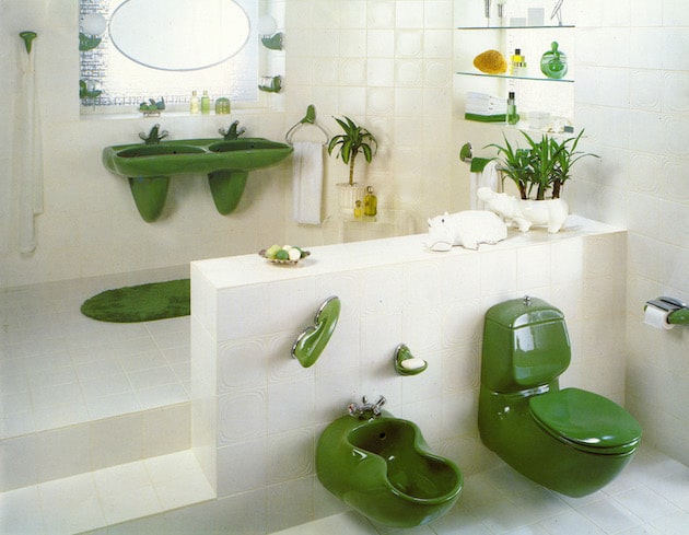 La salle de bains Colani de Villeroy & Boch, en vert