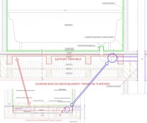 schéma intégration caisson en attente pour douche PMR ultérieure