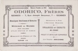 carte de Odorico Frères, mosaïste d'art