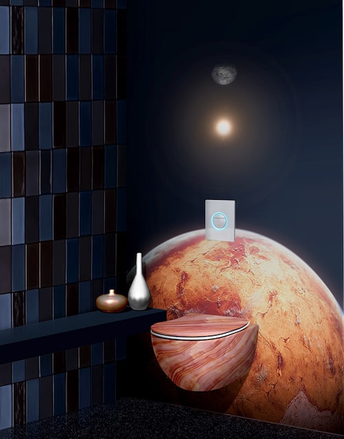 WC décoré d'une surface façon météorite