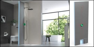 salle de bain avec cloison de douche intégrant une iBox Hansgrohe