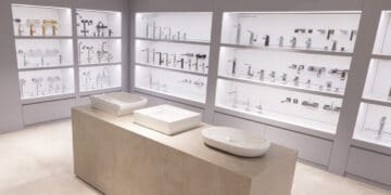 les robinetteries Grohe dans le showroom de la marque