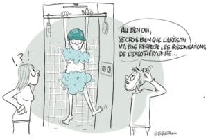 BD personne illustrant une douche mal réalisée