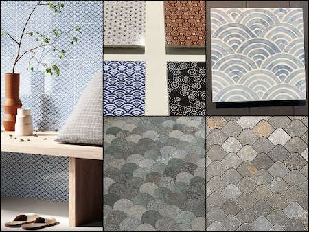 Tendance carrelage avec des imprimés textiles aux motifs japonais