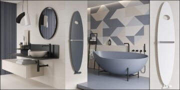 Radiateur sèche-serivettes Ellipse de Finimétal dans une salle de bains design