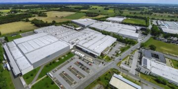 Vue aérienne de l'usine de plaque à carreler Wedi en Allemagne