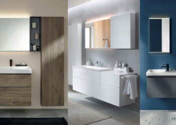 Trois exemples du meuble-vasque iCon de Geberit