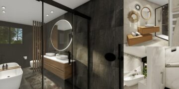 Images 3D de salles de bains réalisées par Arkitelia
