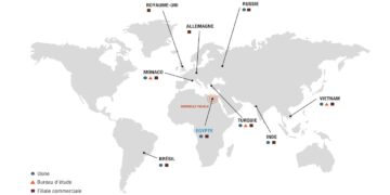 Carte des implantations de Siamp dans le monde