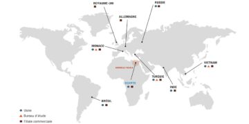Carte des implantations de Siamp dans le monde