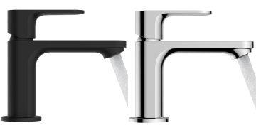 Mitigeurs de lavabo Rebris de Hansgrohe en chrome et noir