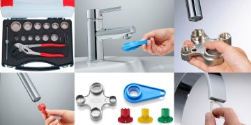 Différentes clés pour dévisser les aérateurs des robinets