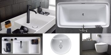 Baignoire et vasques Duravit Bento Starck à compartiments de rangement