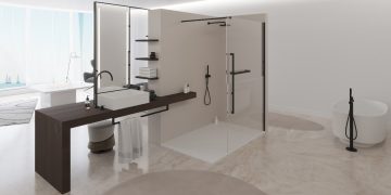 Meuble et douche en ilot Concept Voyage de Decotec