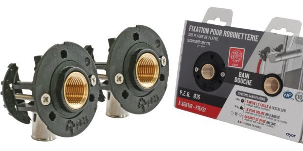 SOMATHERM FOR YOU - Kit Fixation Abattant WC (2 Plaques, 2 écrous, 2 Glissières) - Longueur 75 Mm, Marque Française