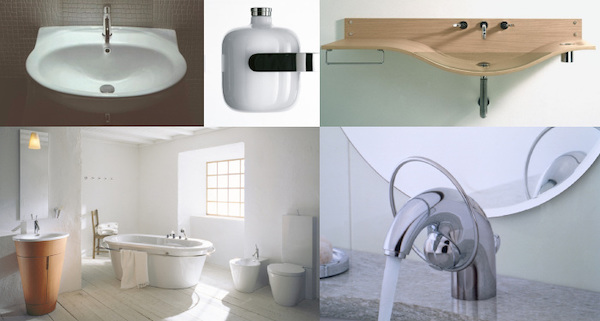 Cersaie 2023, plusieurs objets de salle de bains 'robinets, balai WC) de l'année 1994