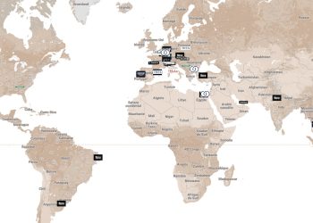 Carte du monde présentant les usines des robinetiers européens