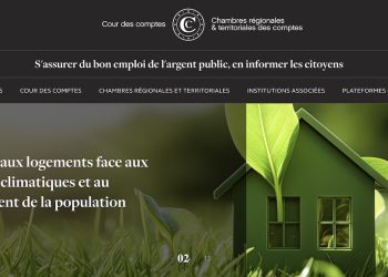 Capture d'écran de la page d'accueil du site internet de la Cour des Comptes