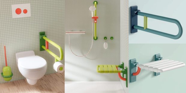 Accessoires de salle de bains PMR colorés Iconic de Hewi