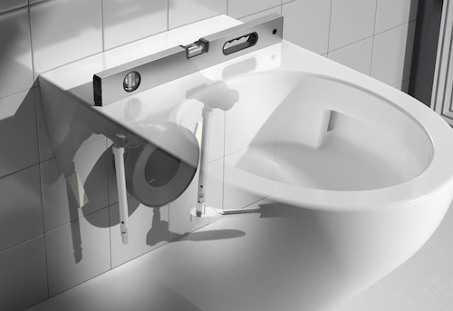 éclaté montrant le système de fixation EasyFit+ des WC suspendus Laufen