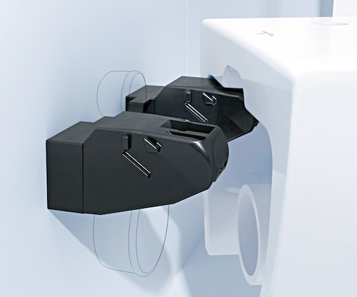 Visualisation des éléments internes composant le système de fixation des WC suspendus carénés suprafix de Villeroy & Boch