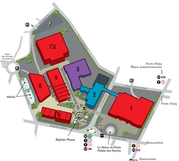 Plans des halls du Mondial du Bâtiment 2024, y compris Idéobain