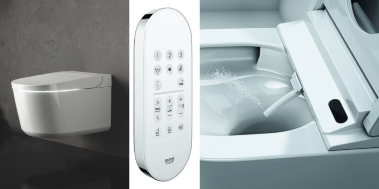 Gros plans sur le WC lavant Sensia Pro de Grohe