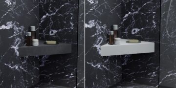 Banquette d'angle pour la douche Sanaosa de Wedi