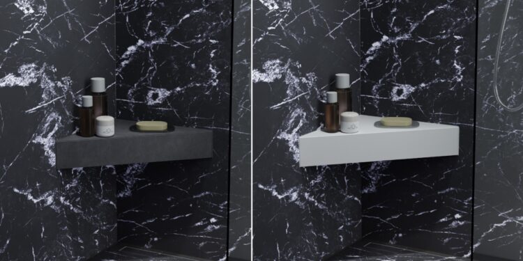 Banquette d'angle pour la douche Sanaosa de Wedi