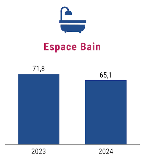 Infographie ventes baignoires 2023 et 2024